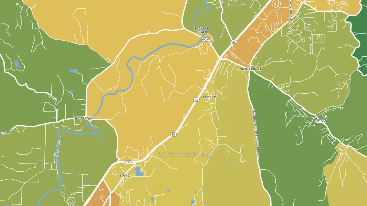 Scotsdale, MO Map of Assault Rates