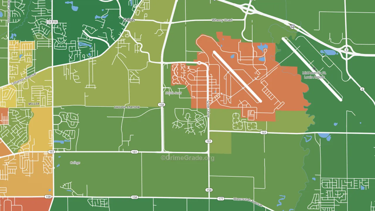 Scott AFB, IL Map of Assault Rates
