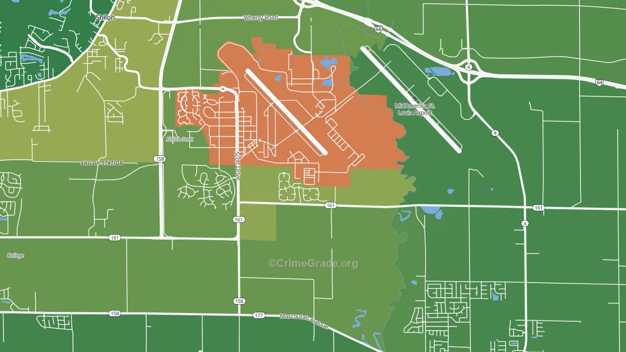 Scott Air Force Base, IL Map of Assault Rates