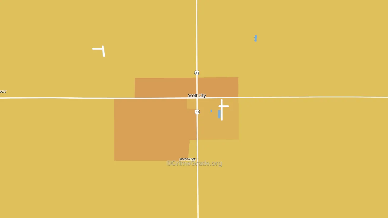 Scott City, KS Map of Assault Rates