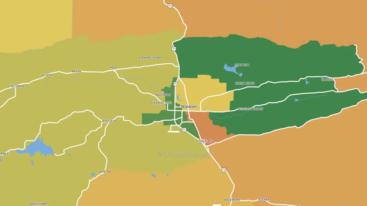 Scott County, AR Map of Assault Rates