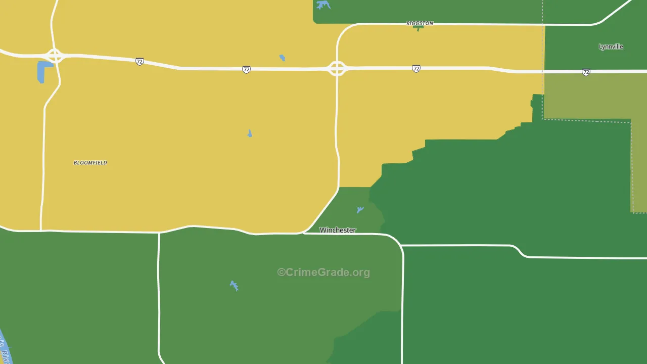 Scott County, IL Map of Assault Rates