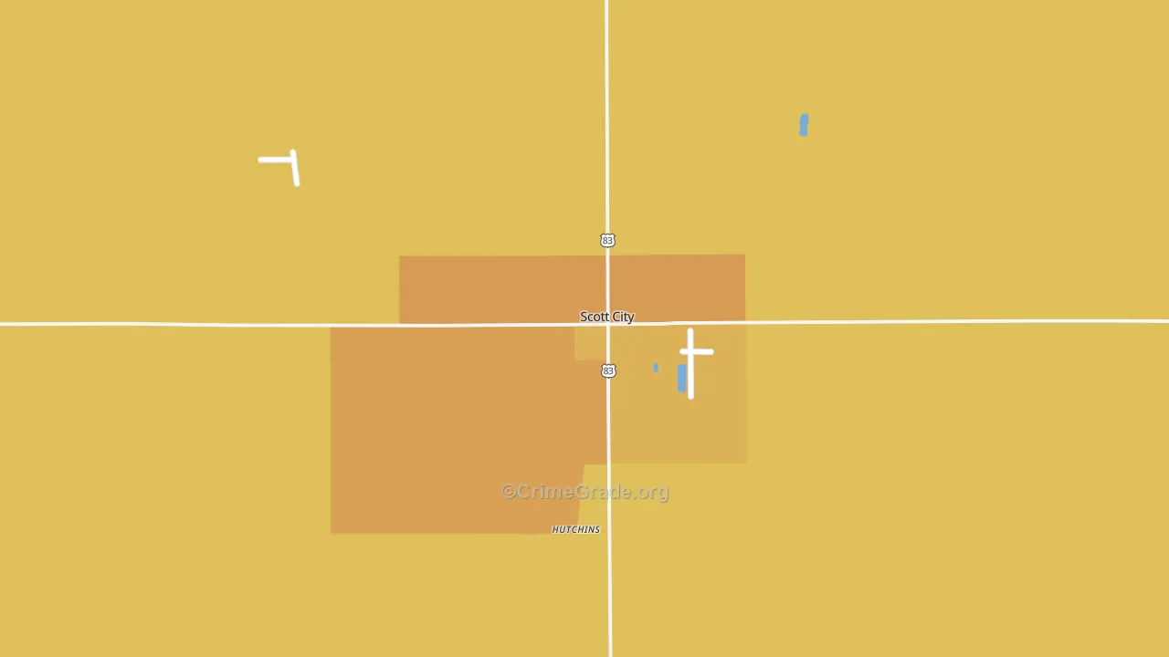 Scott County, KS Map of Assault Rates