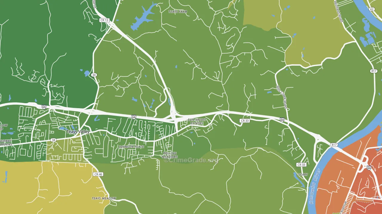 Scott Depot, WV Map of Assault Rates