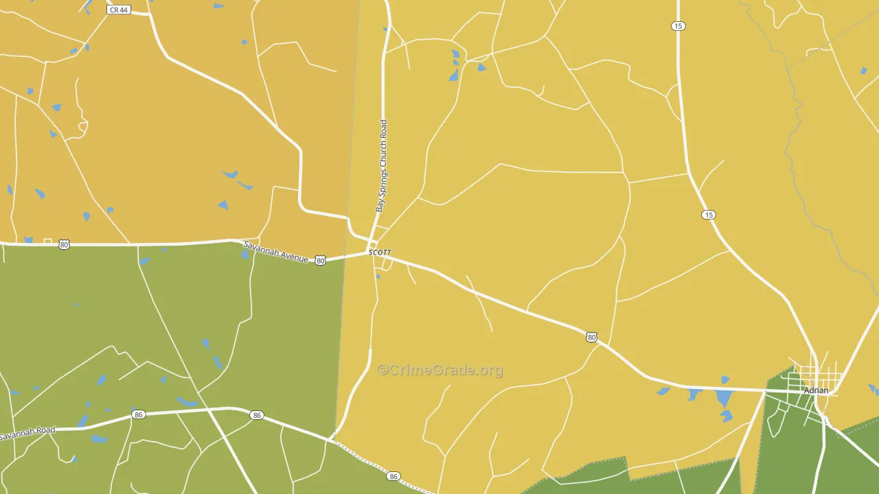 Scott, GA Map of Assault Rates