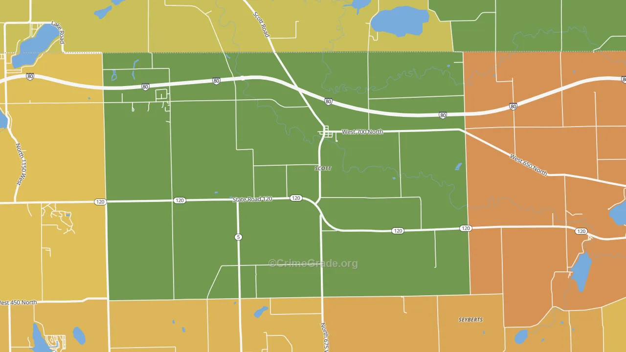Scott, IN Map of Assault Rates