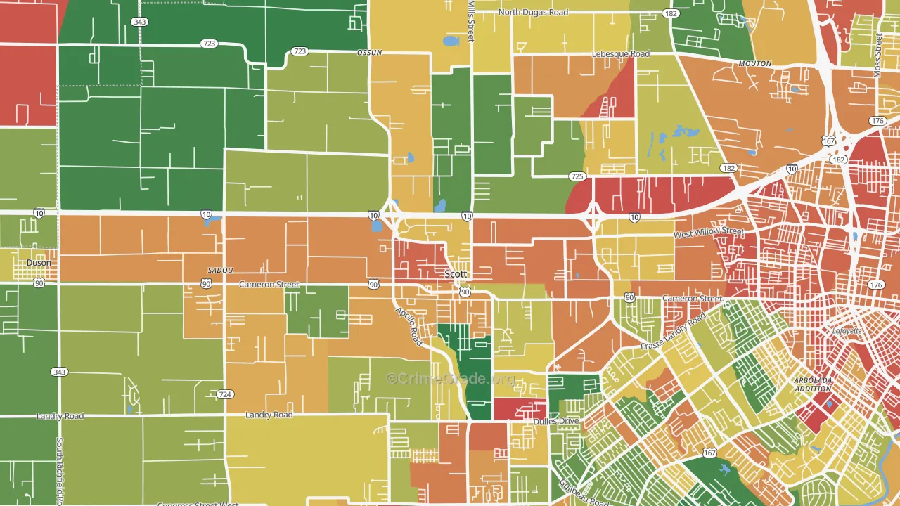 Scott, LA Map of Assault Rates