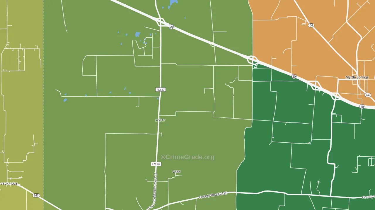Scott, TX Map of Assault Rates