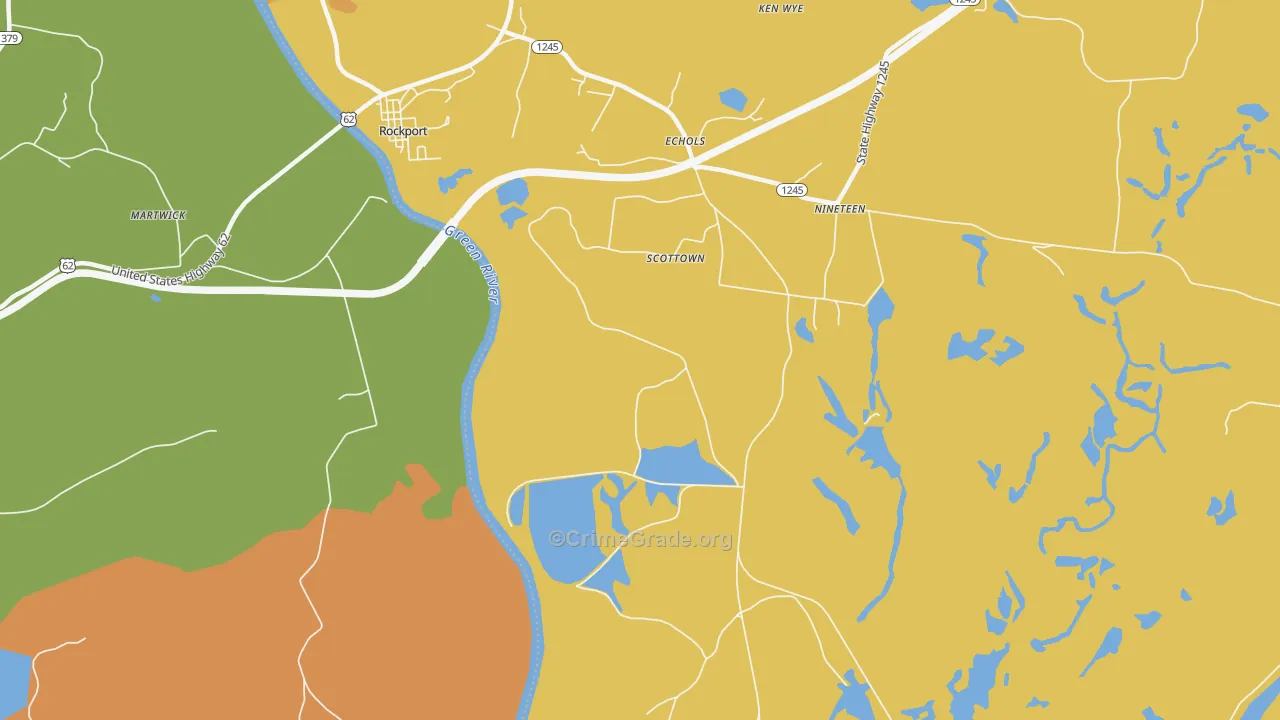 Scottown, KY Map of Assault Rates