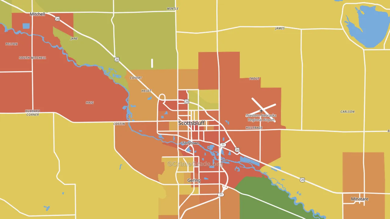 Scottsbluff, NE Map of Assault Rates