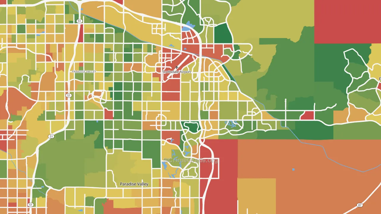 Scottsdale, AZ Map of Assault Rates
