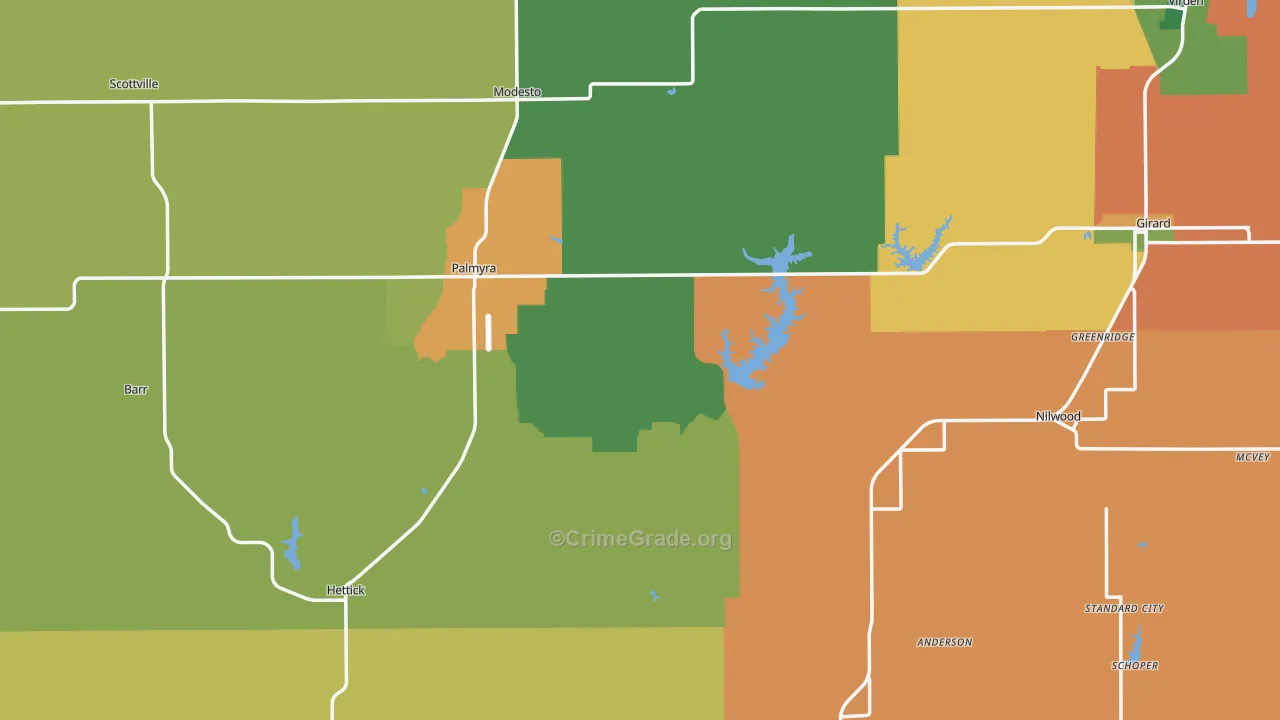Scottville, IL Map of Assault Rates