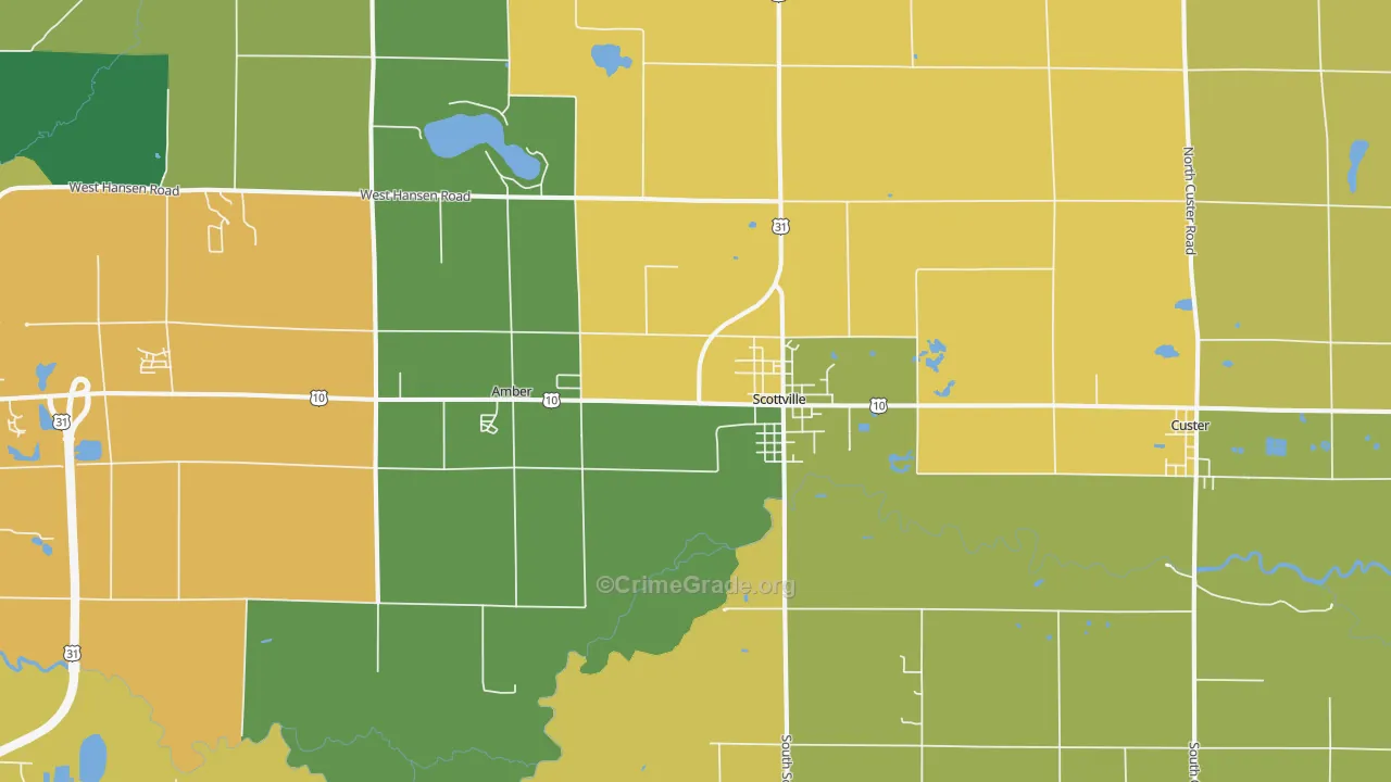 Scottville, MI Map of Assault Rates