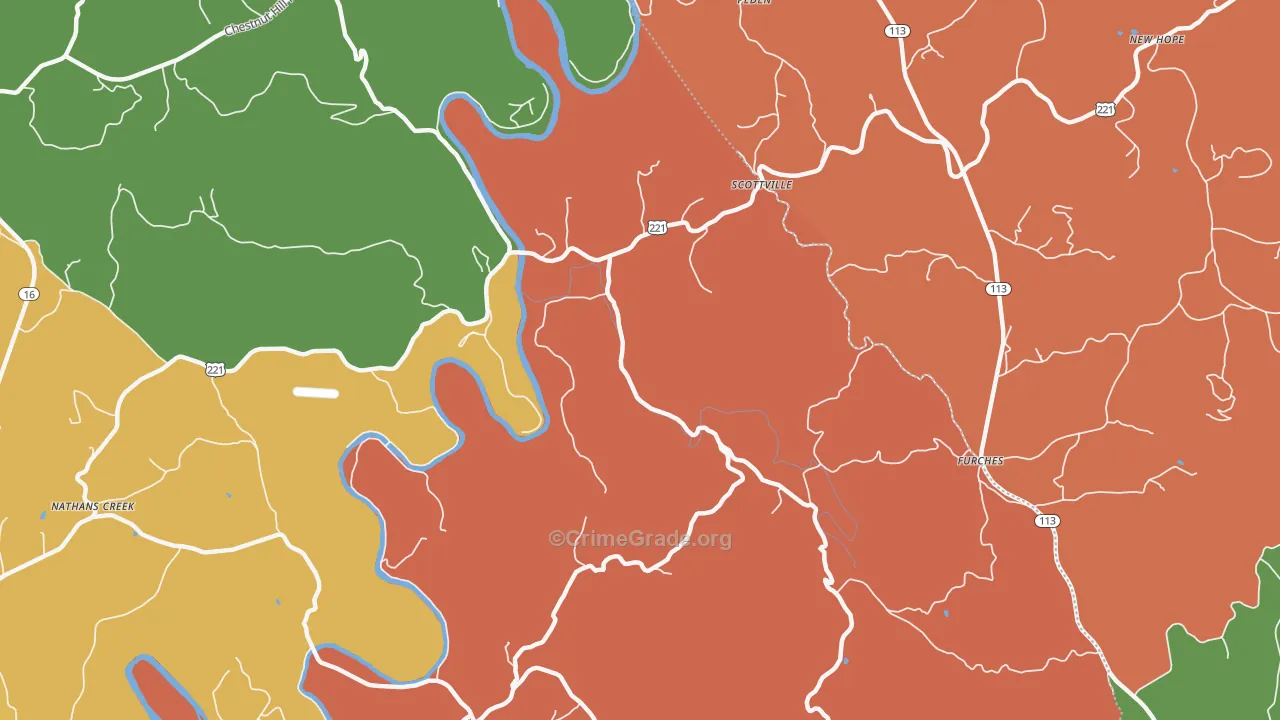 Scottville, NC Map of Assault Rates