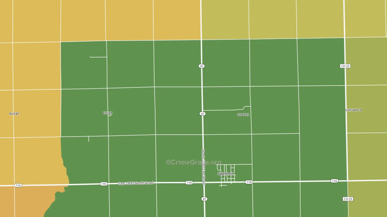 Scovel, IL Map of Assault Rates