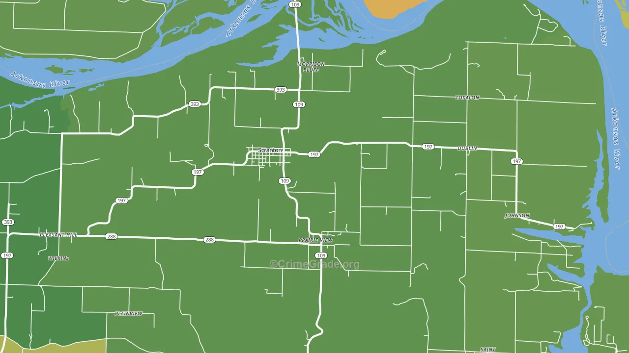 Scranton, AR Map of Assault Rates