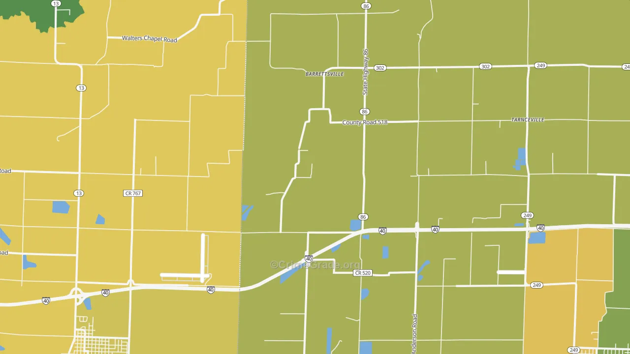 Screeton, AR Map of Assault Rates
