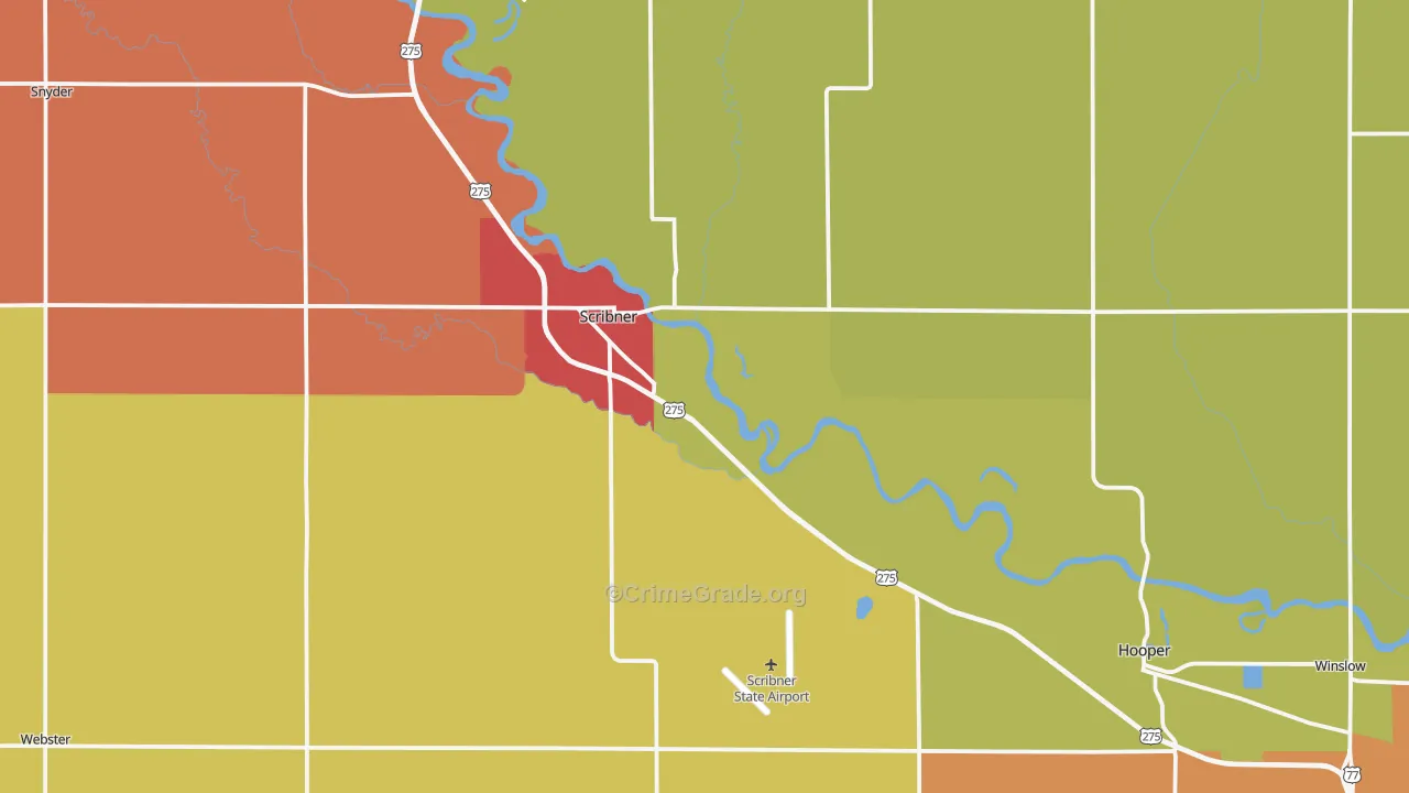 Scribner, NE Map of Assault Rates