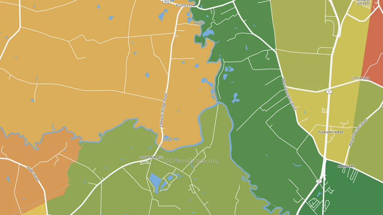 Scuffleton, NC Map of Assault Rates
