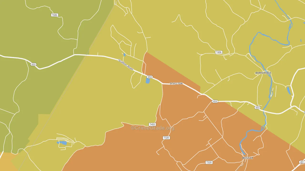 Scullton, PA Map of Assault Rates
