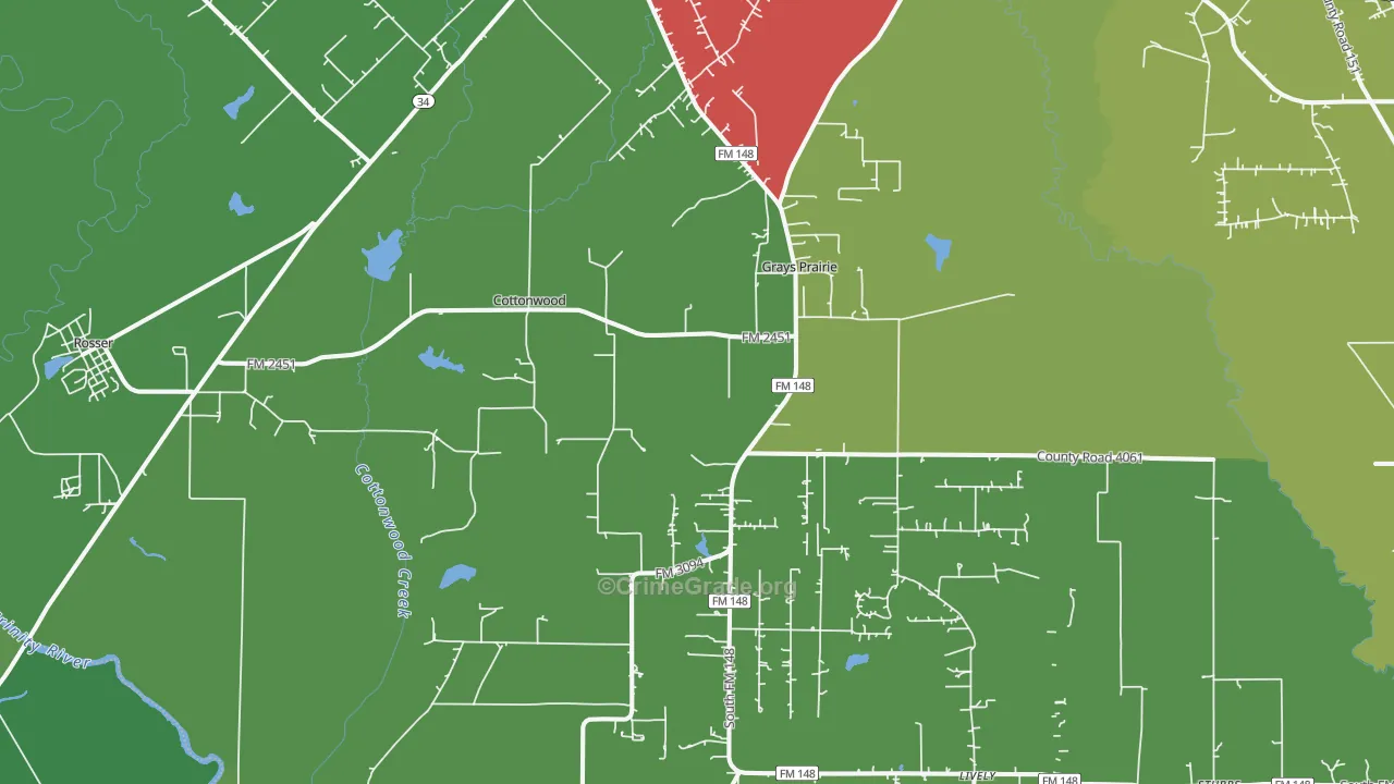 Scurry, TX Map of Assault Rates