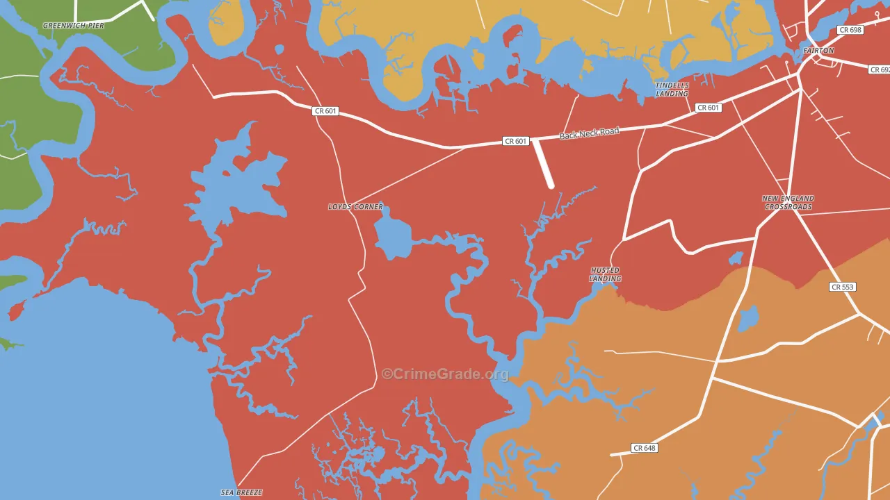 Sea Breeze, NJ Map of Assault Rates