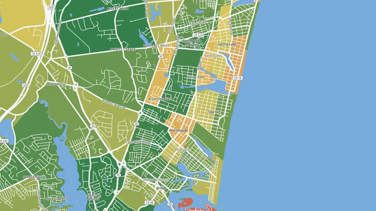 Sea Girt, NJ Map of Assault Rates