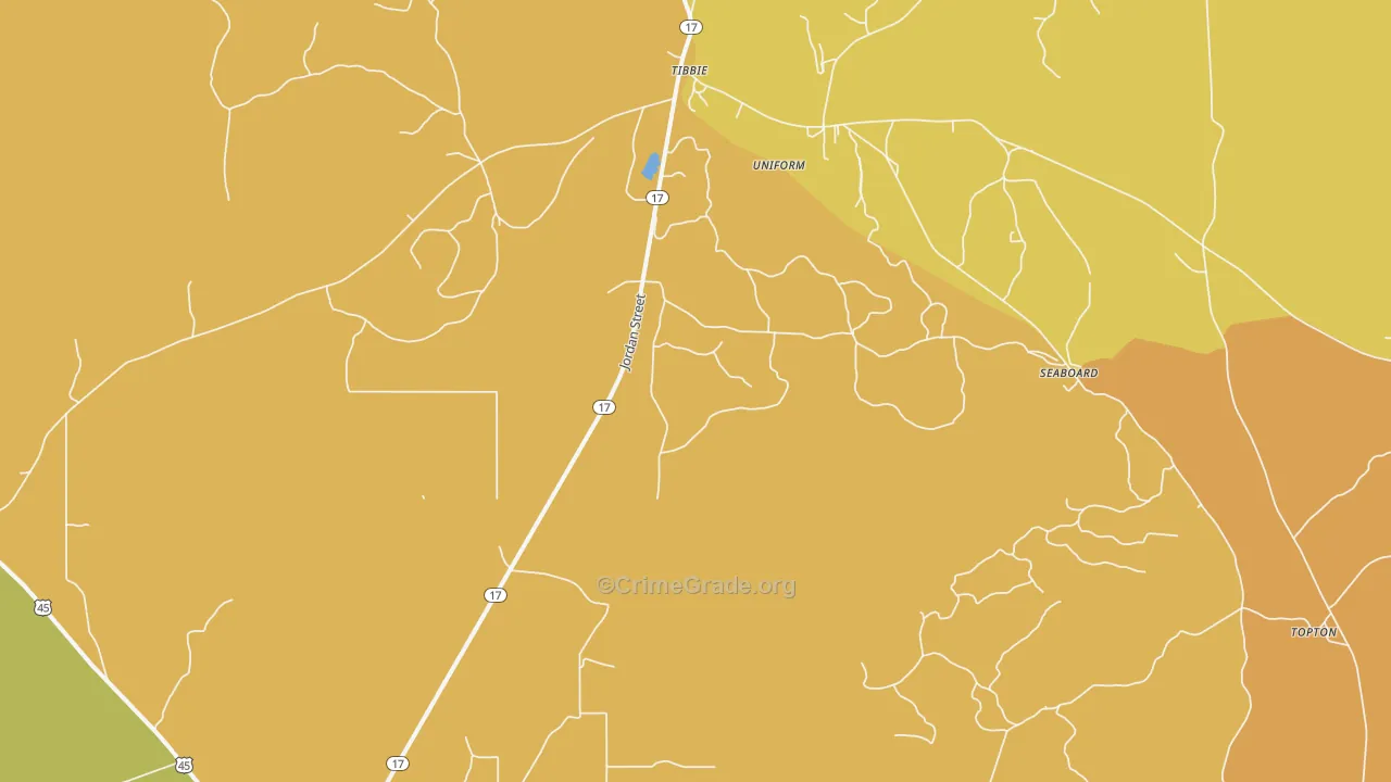 Seaboard, AL Map of Assault Rates