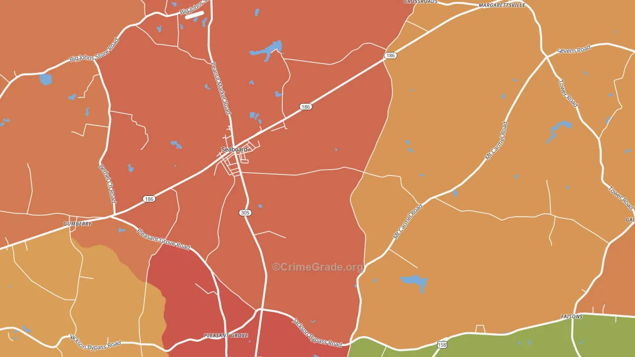 Seaboard, NC Map of Assault Rates