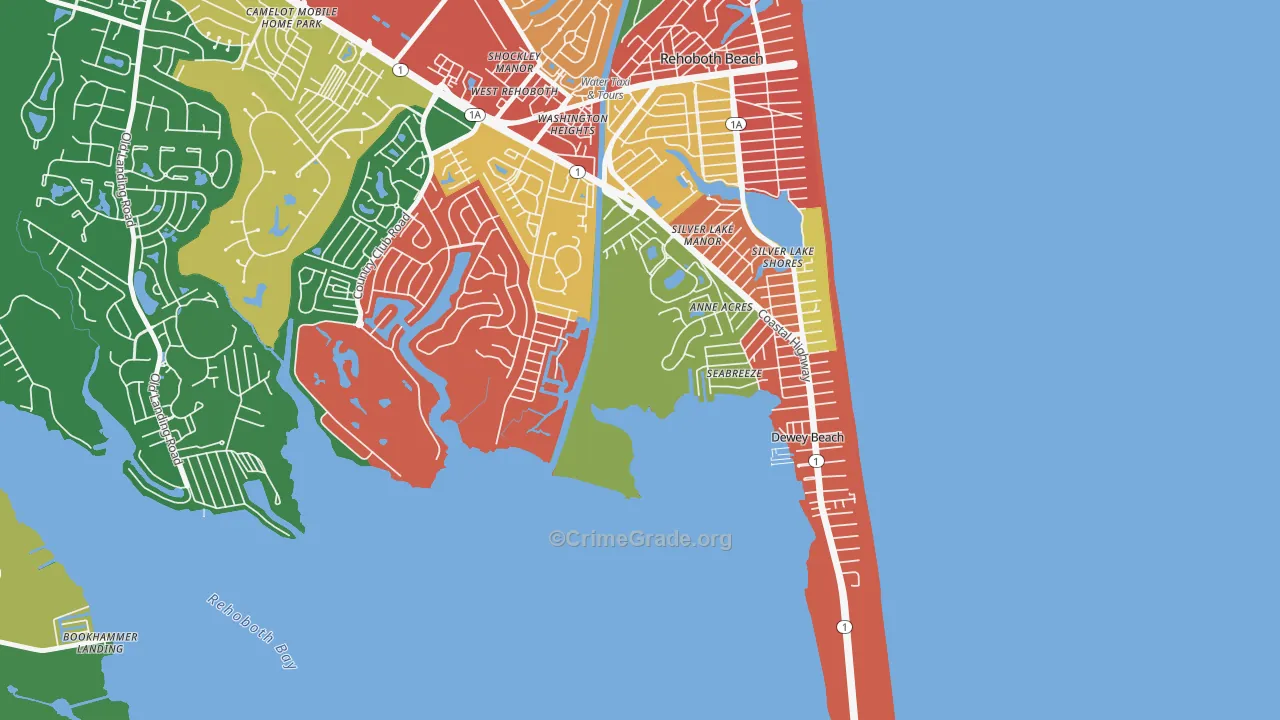 Seabreeze, DE Map of Assault Rates