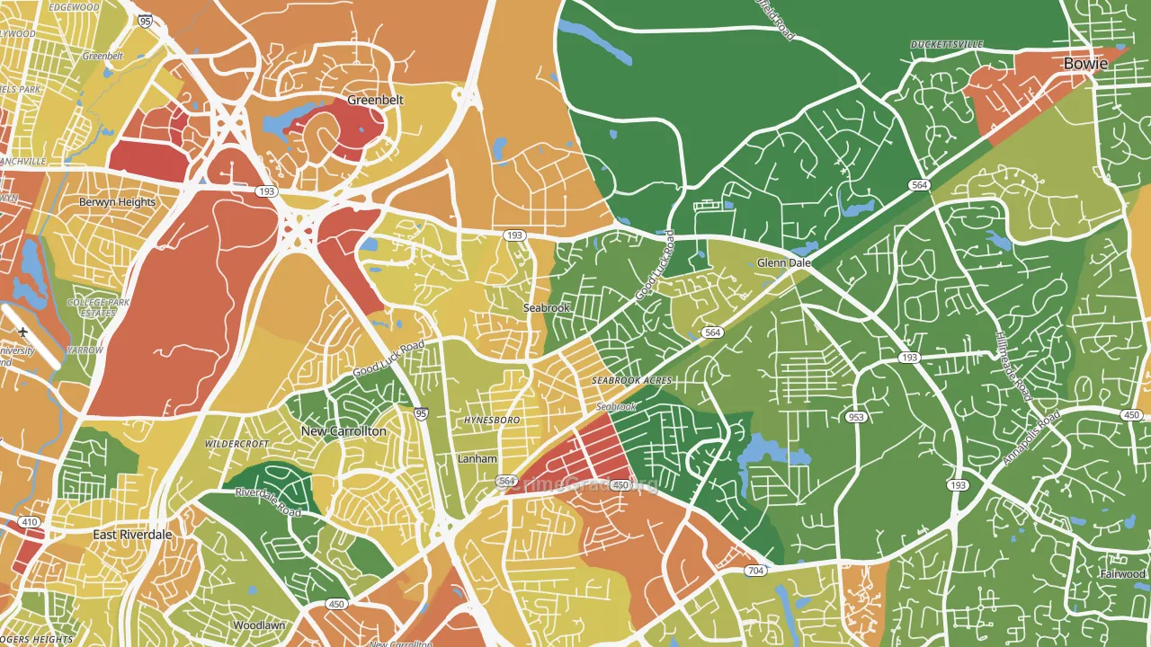 Seabrook, MD Map of Assault Rates