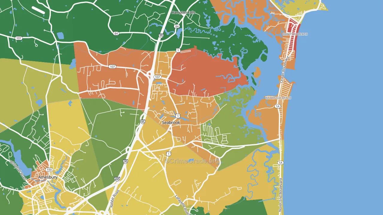 Seabrook, NH Map of Assault Rates