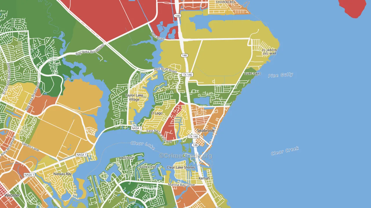 Seabrook, TX Map of Assault Rates