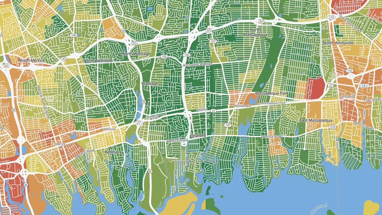 Seaford, NY Map of Assault Rates