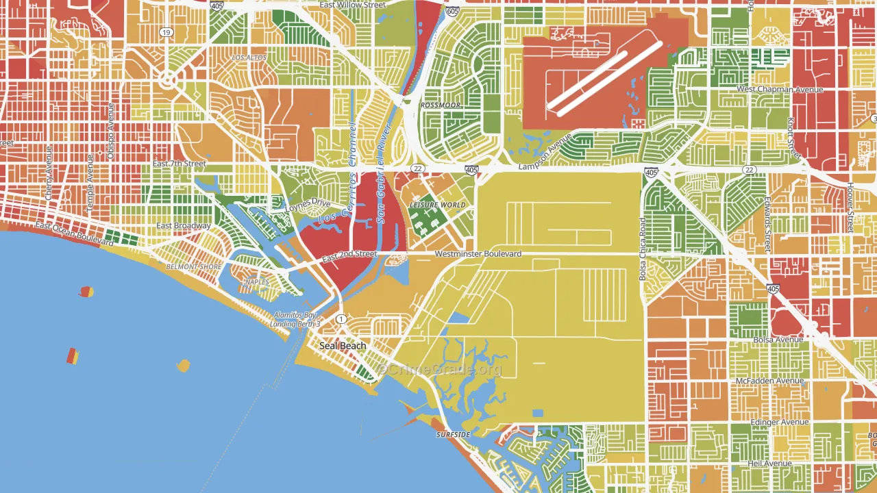 Seal Beach, CA Map of Assault Rates