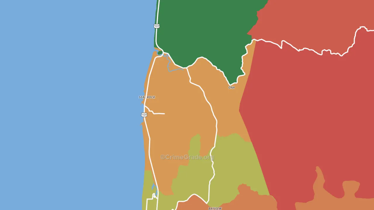 Seal Rock, OR Map of Assault Rates