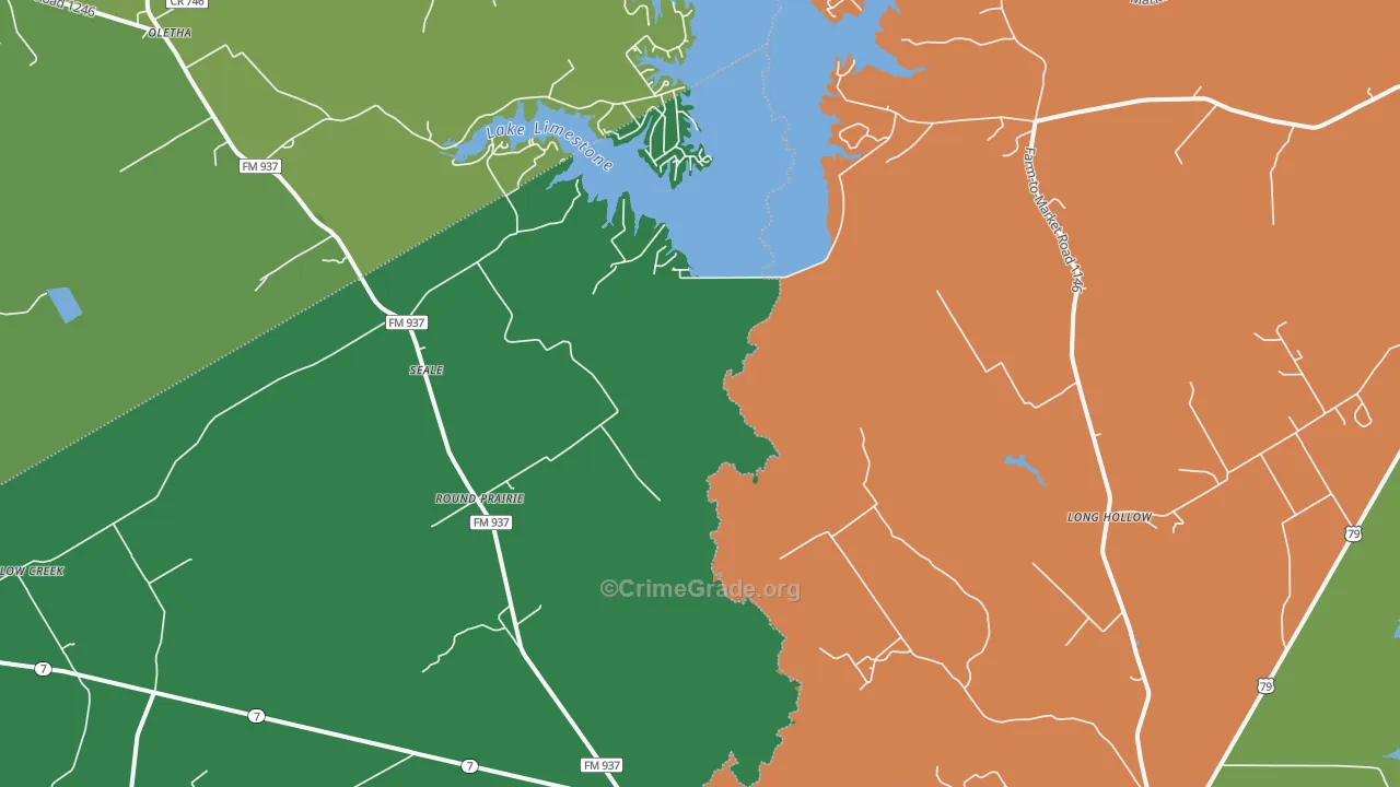 Seale, TX Map of Assault Rates