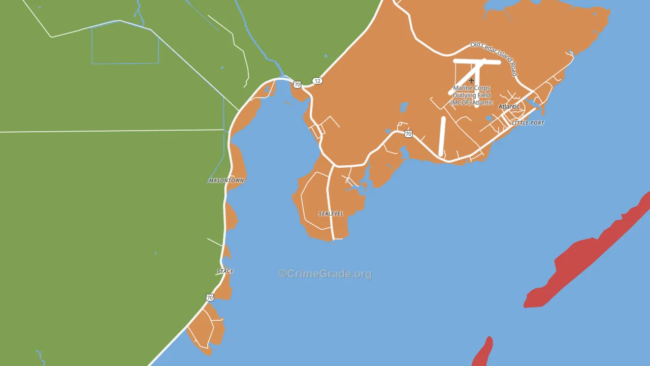 Sealevel, NC Map of Assault Rates