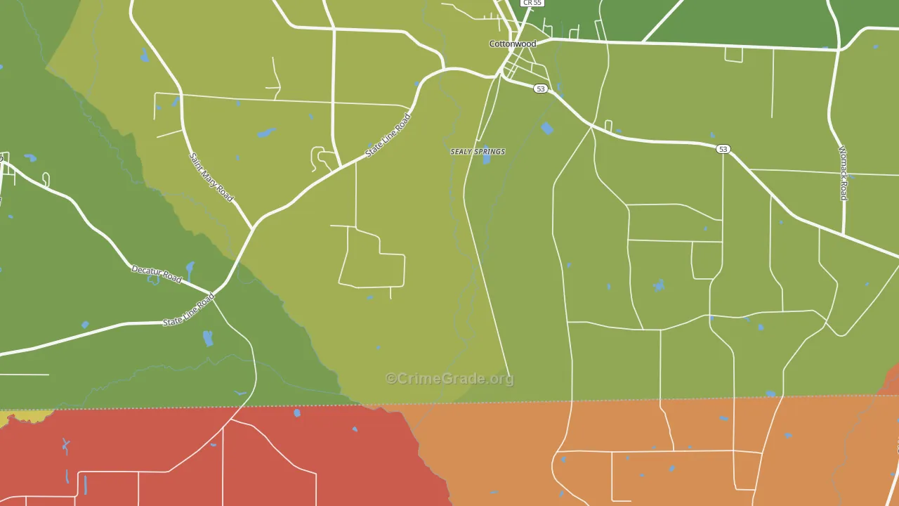 Sealy Springs, AL Map of Assault Rates