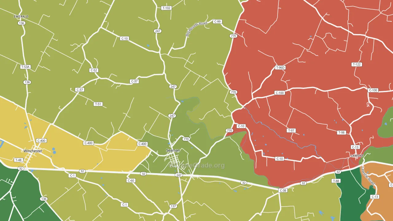 Seaman, OH Map of Assault Rates