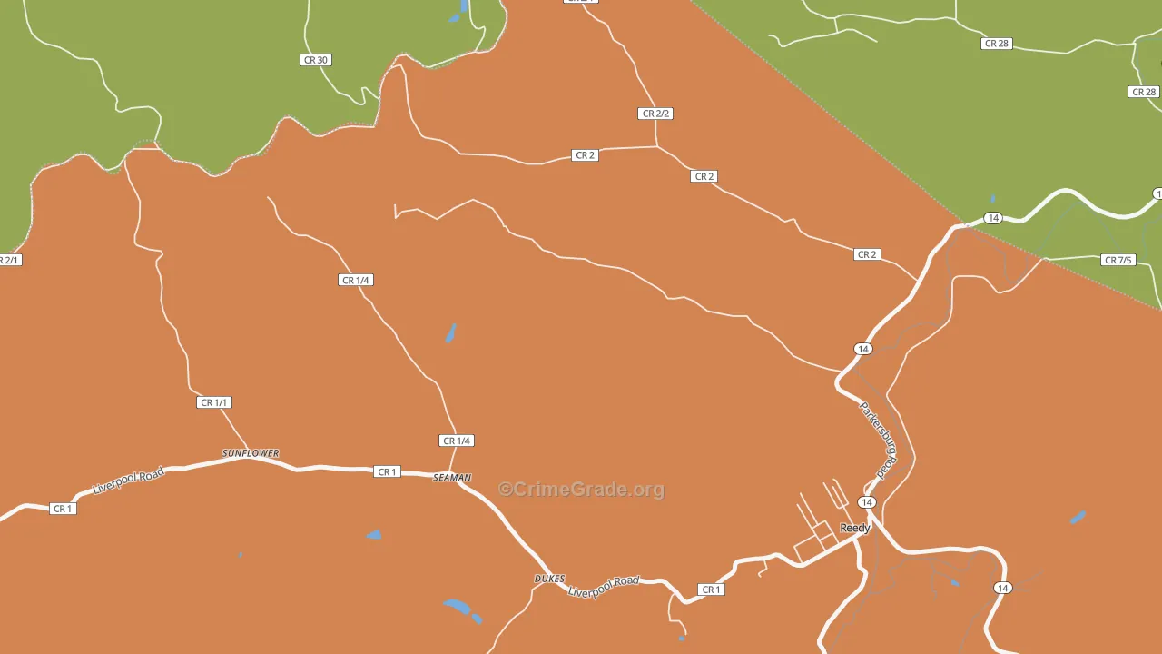 Seaman, WV Map of Assault Rates