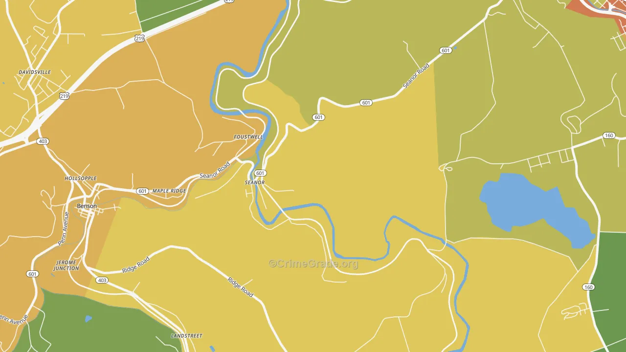 Seanor, PA Map of Assault Rates