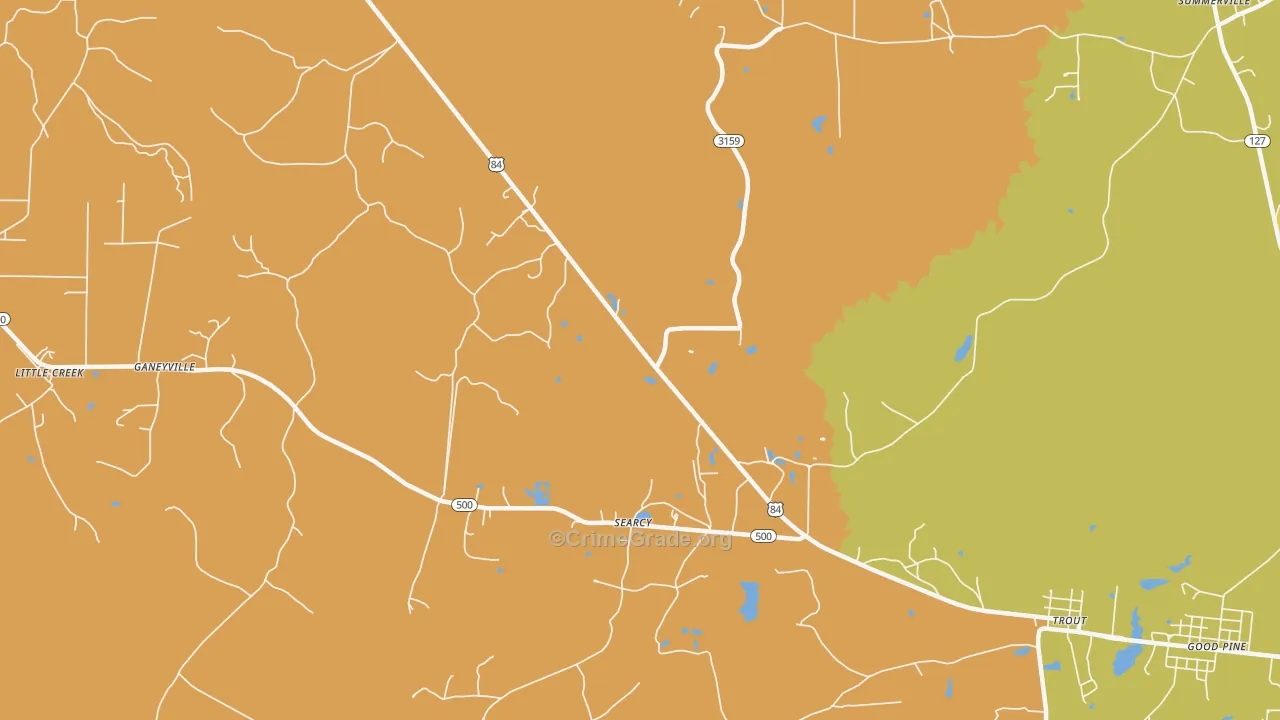 Searcy, LA Map of Assault Rates