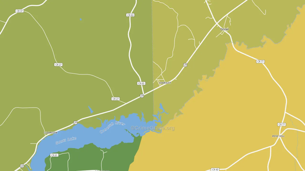 Searight, AL Map of Assault Rates