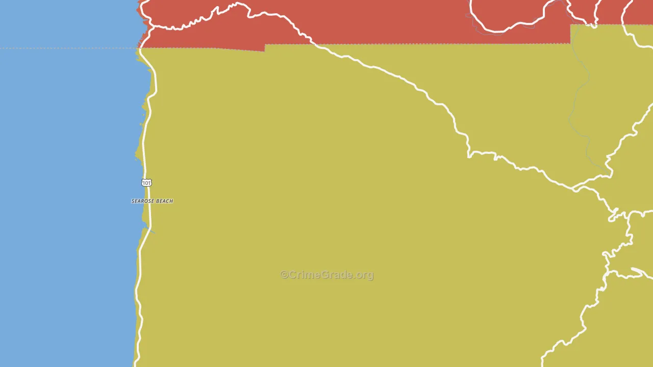 Searose Beach, OR Map of Assault Rates