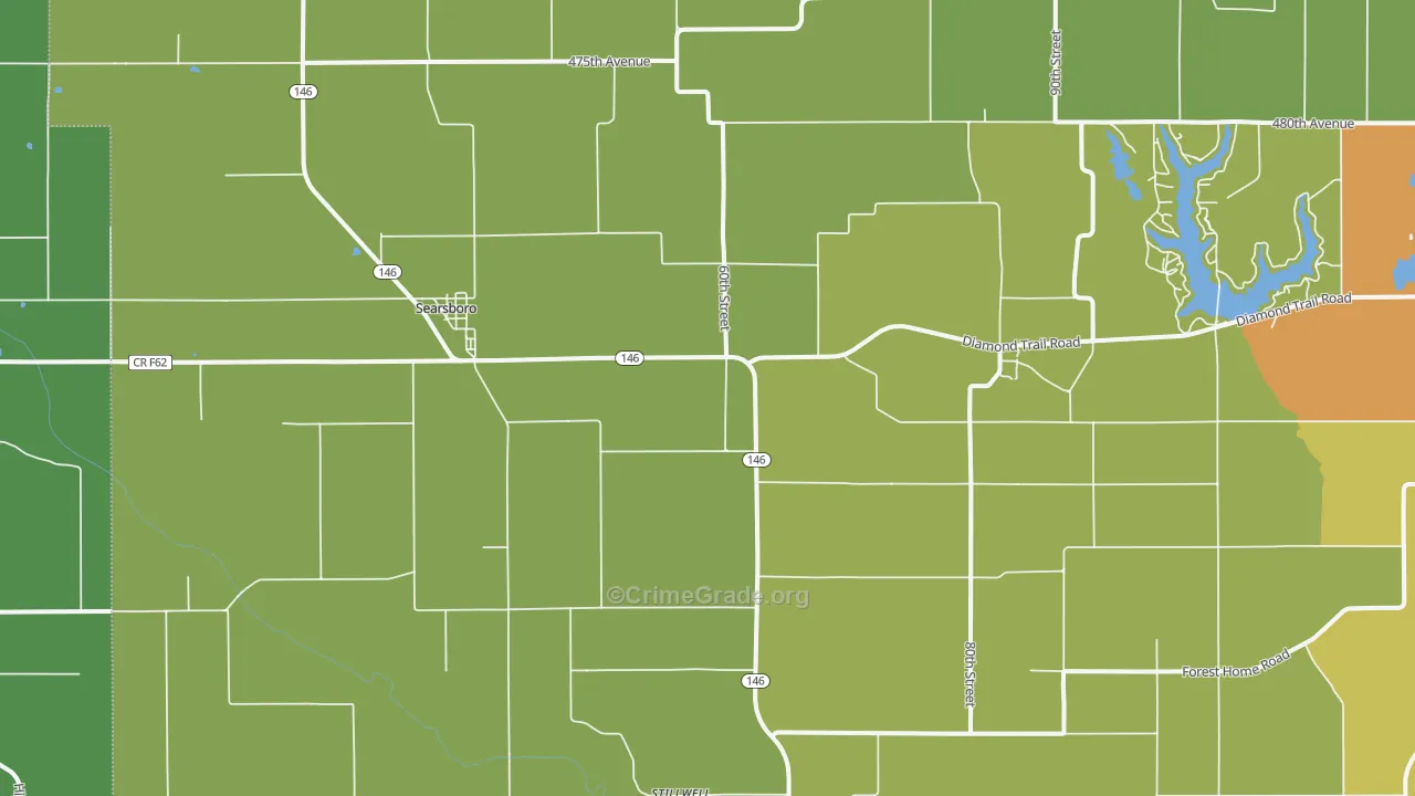 Searsboro, IA Map of Assault Rates