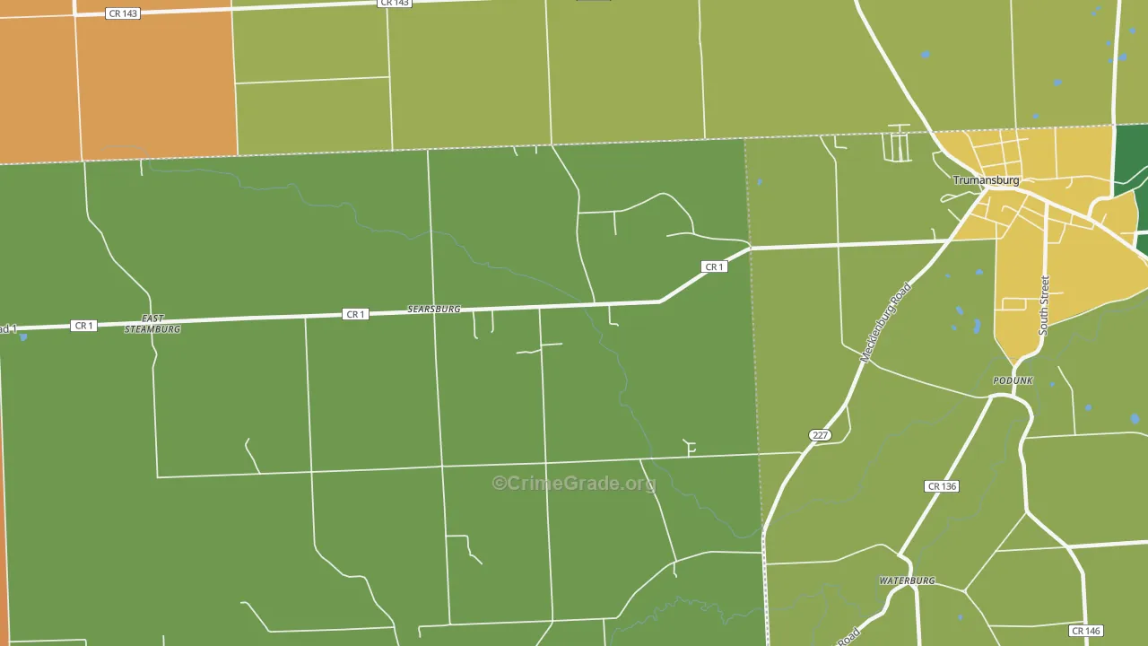 Searsburg, NY Map of Assault Rates