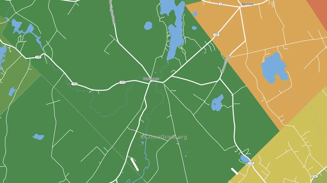 Searsmont, ME Map of Assault Rates