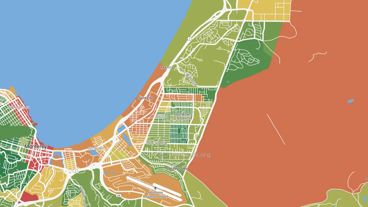 Seaside, CA Map of Assault Rates
