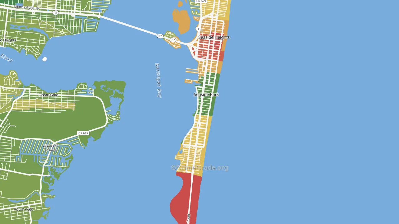 Seaside Park, NJ Map of Assault Rates